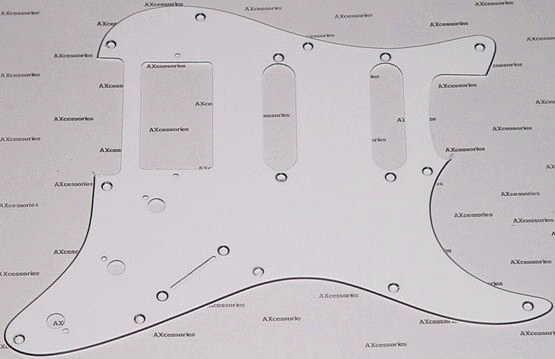 Stratocaster Style Pick Guard White HSS 3ply 11 bolt