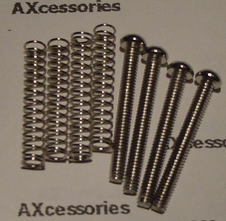 Humbucker mounting screws with springs Nickel Import