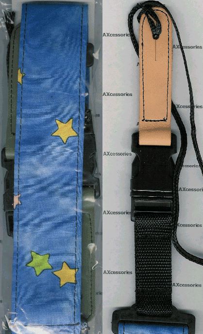 Guitar Strap Graphic Blue with Yellow Stars