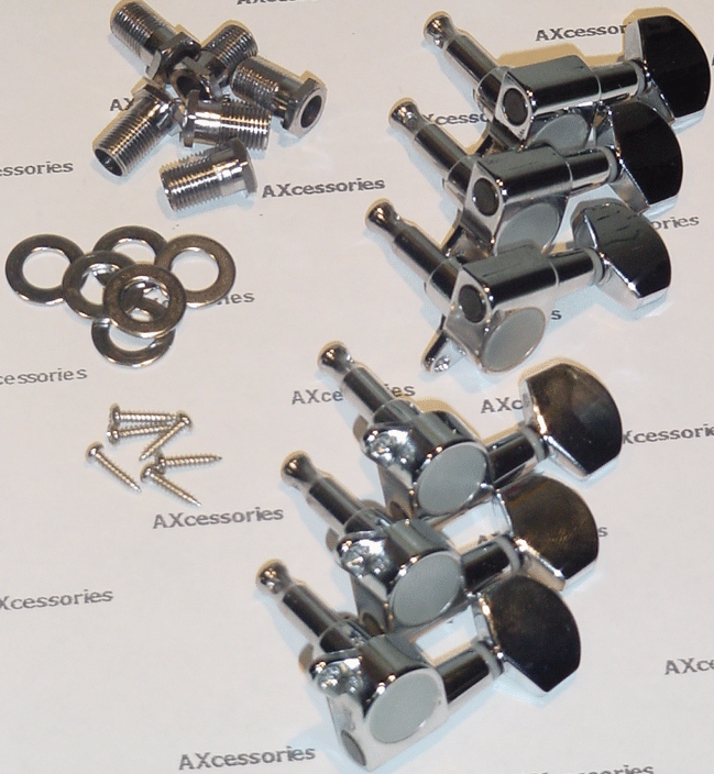 Schaller Style Mini 3+3 tuners Chrome with perloid buttons